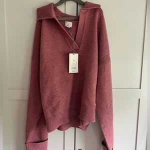 A New Day Brand Pink Collared Sweater